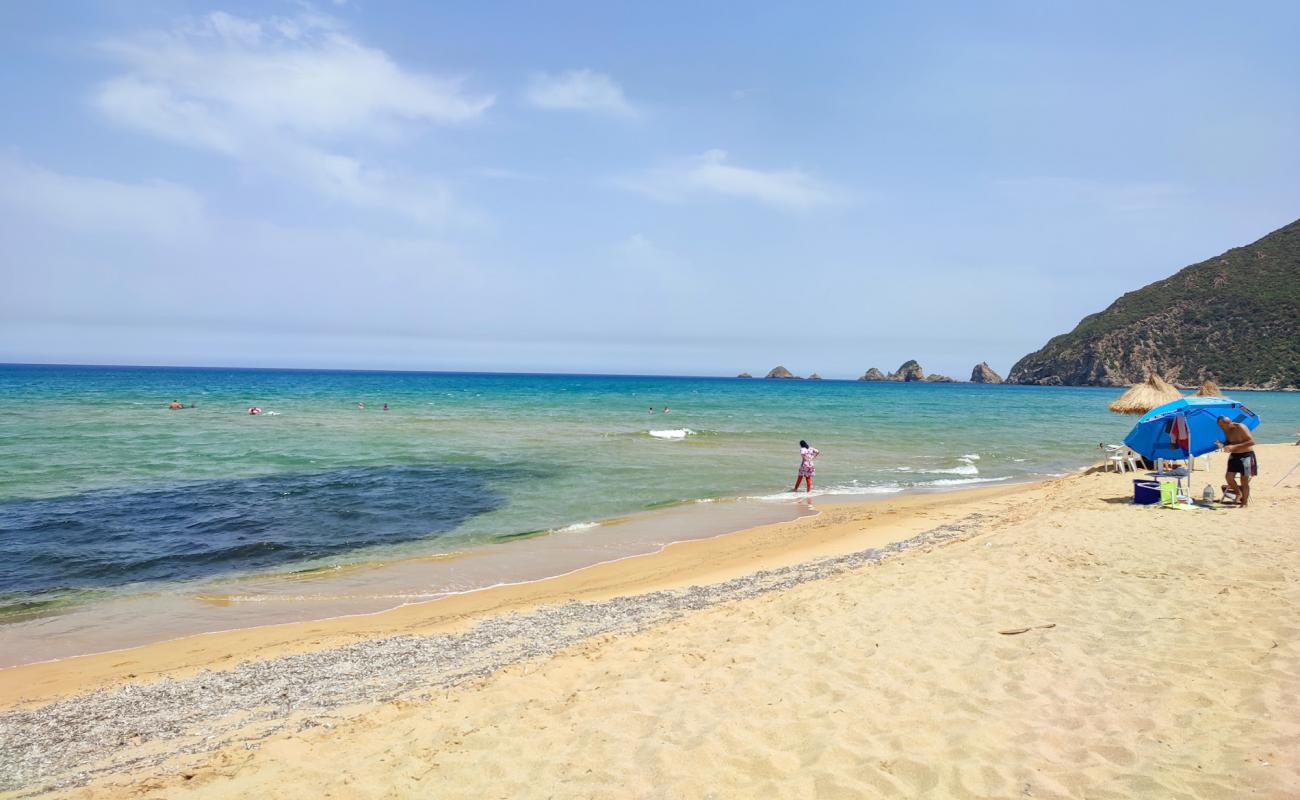 Oued tanji, the Beach'in fotoğrafı parlak kum yüzey ile