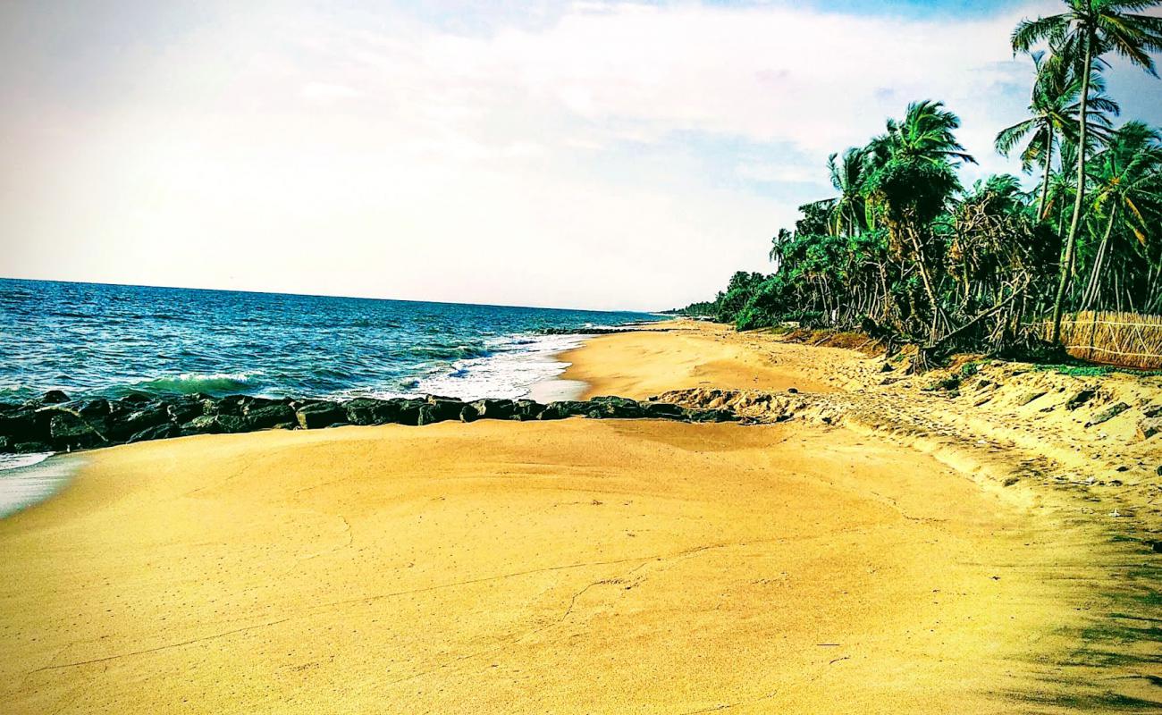 Muthupanthiya Beach'in fotoğrafı açık bej kum yüzey ile