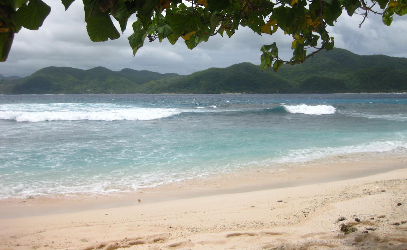 Aunu'u Beach'in fotoğrafı bej kum ve çakıl yüzey ile