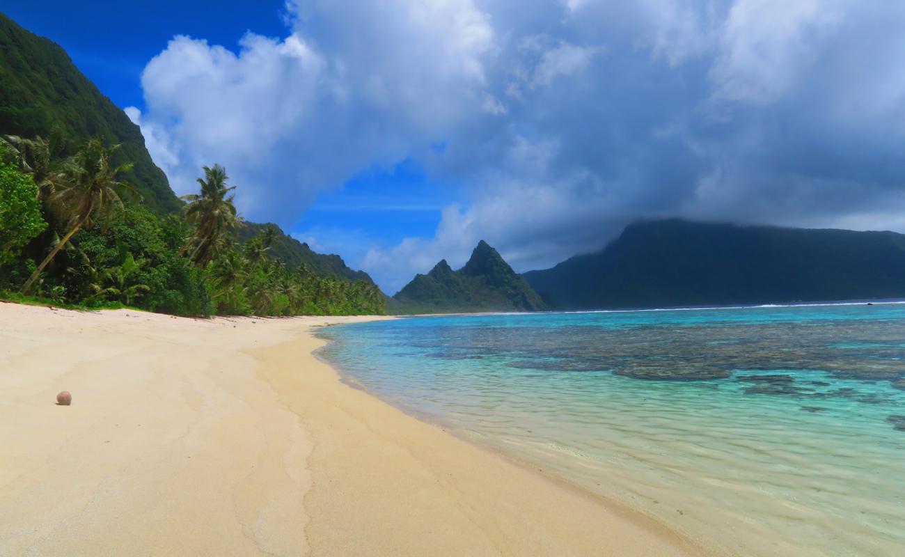 Ofu Beach'in fotoğrafı açık bej kum yüzey ile