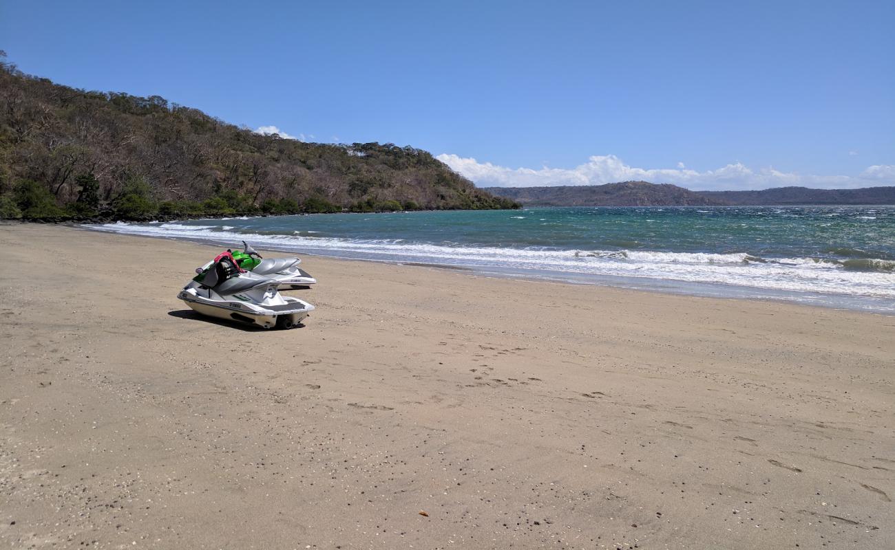 Manzanillo beach'in fotoğrafı açık bej kum yüzey ile