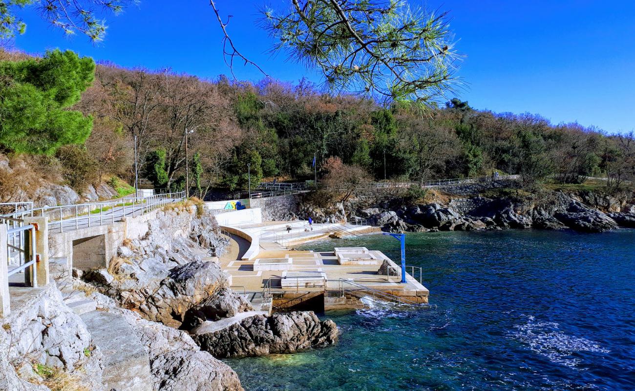 Kostanj beach'in fotoğrafı beton kapak yüzey ile