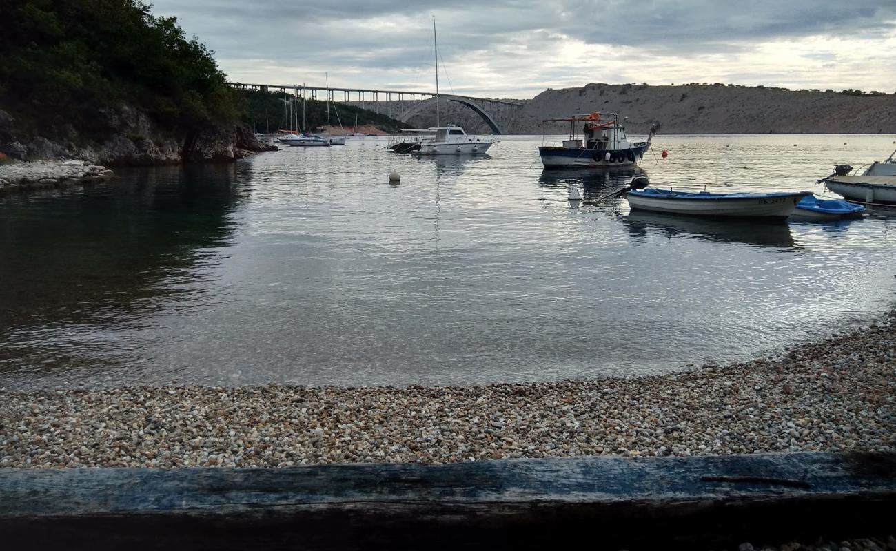 Uvala Scott beach'in fotoğrafı koyu i̇nce çakıl yüzey ile