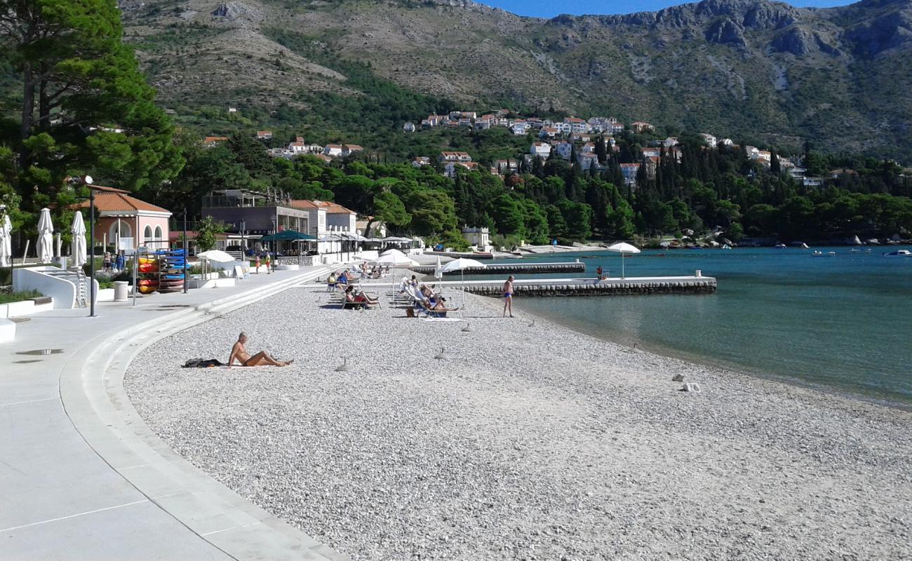 Srebreno beach'in fotoğrafı hafif çakıl yüzey ile