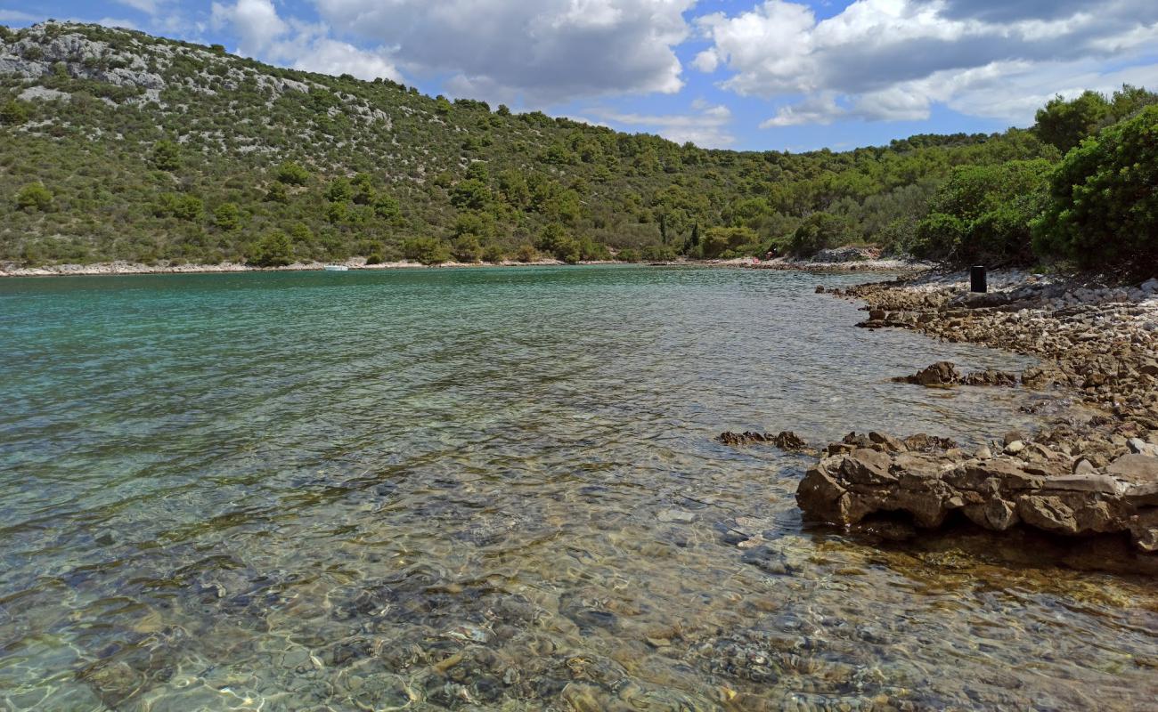 Jelenica beach'in fotoğrafı kahverengi çakıl yüzey ile