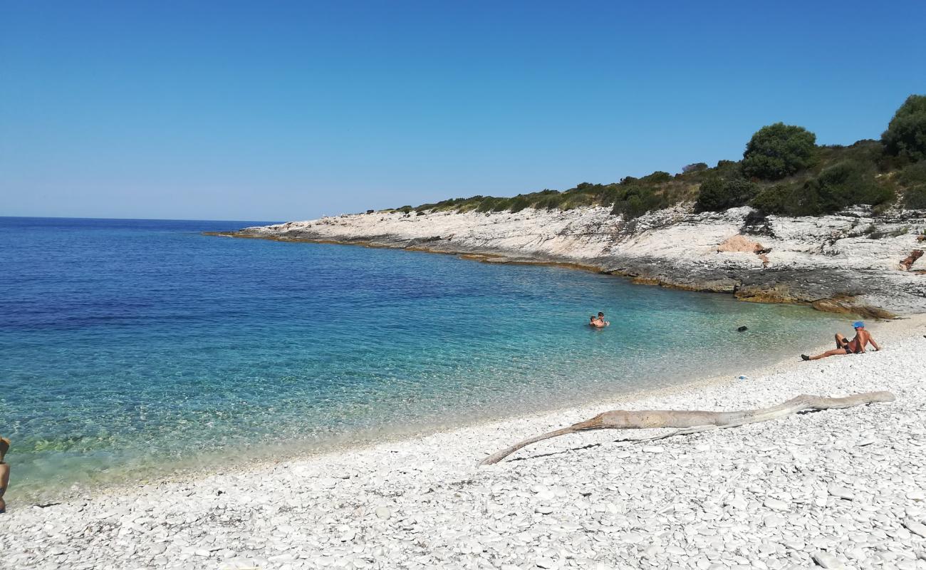 Prasna beach'in fotoğrafı küçük beyaz çakıllar yüzey ile