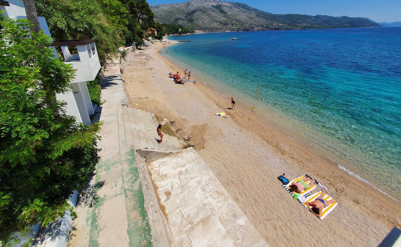 Trstenica beach'in fotoğrafı hafif ince çakıl taş yüzey ile