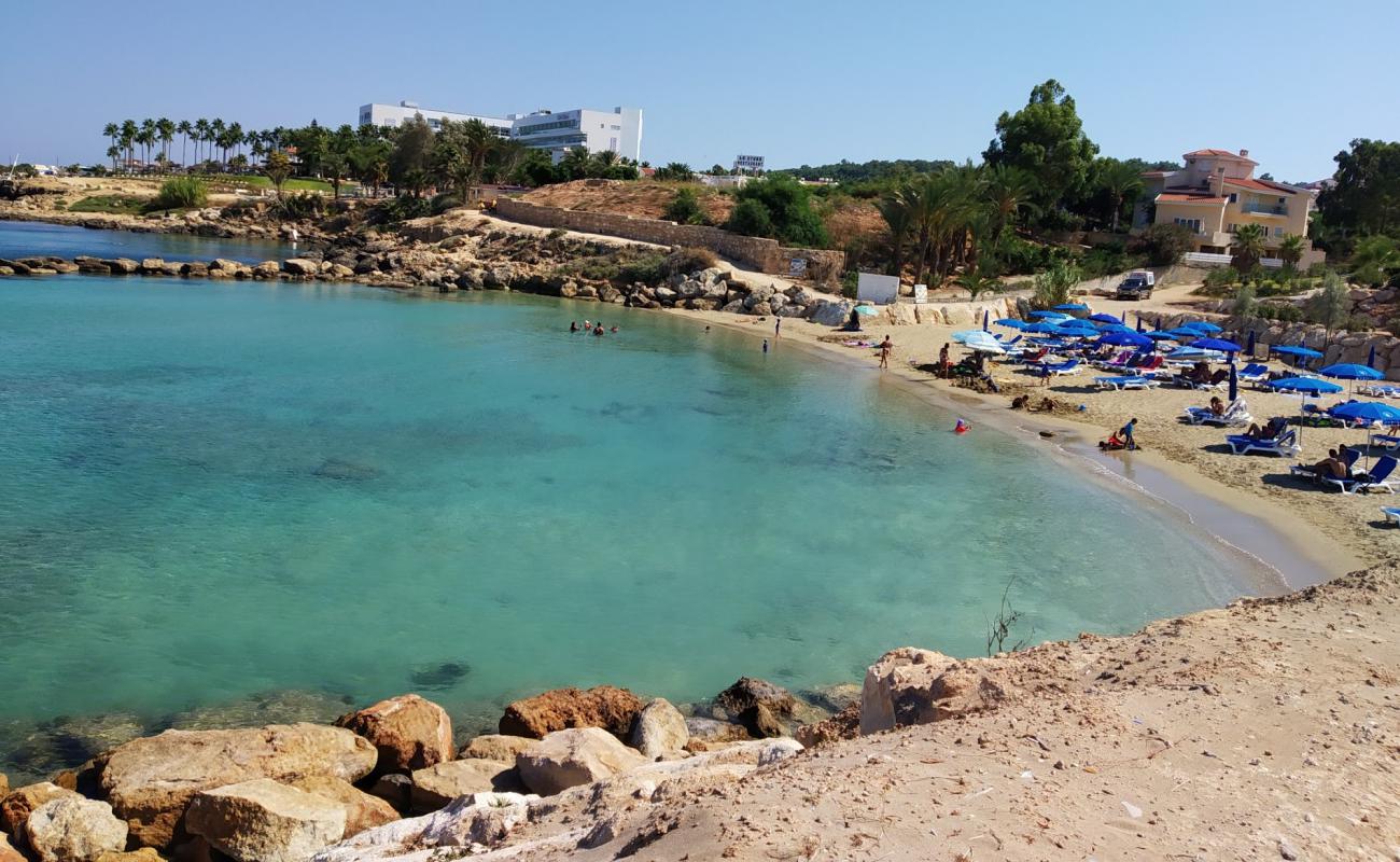 Vyzakia beach'in fotoğrafı parlak ince kum yüzey ile