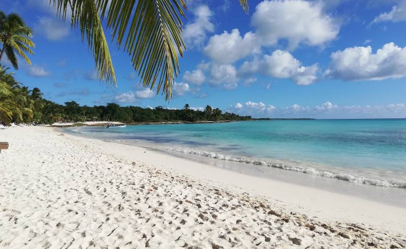 Bavaro Plajı'in fotoğrafı parlak ince kum yüzey ile