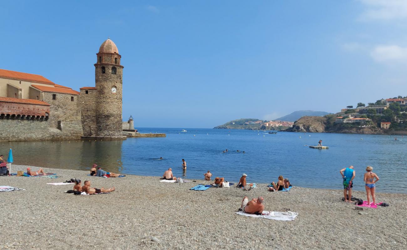 Collioure Plajı'in fotoğrafı küçük bej çakıl yüzey ile