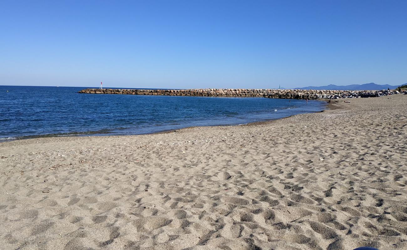 St. Marie de la Mer beach'in fotoğrafı açık bej kum yüzey ile