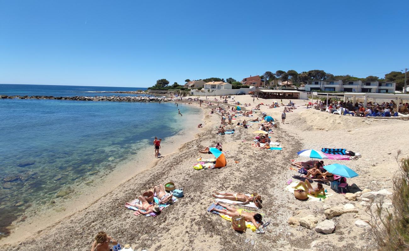 Sausset-les-Pins beach II'in fotoğrafı parlak kum yüzey ile