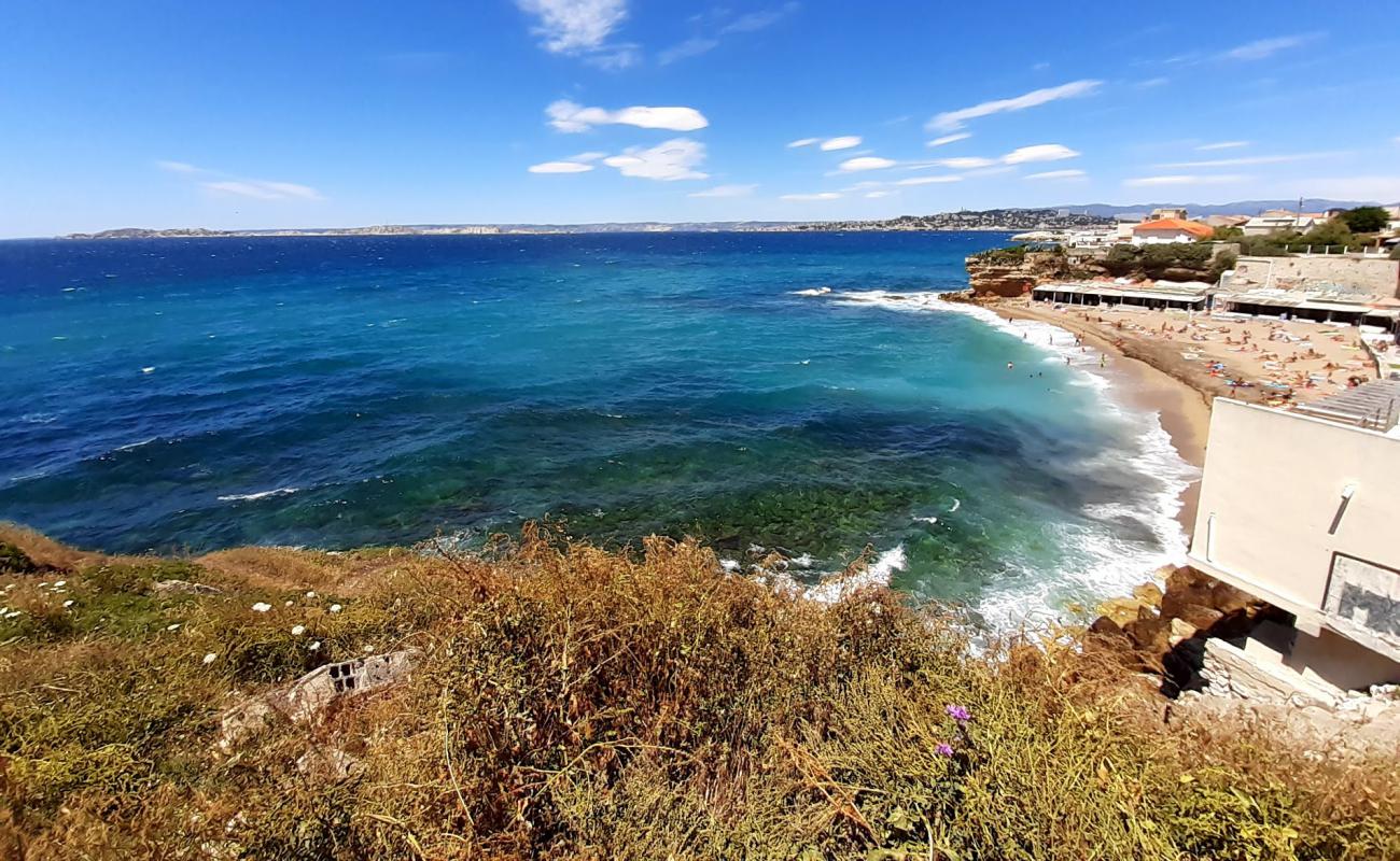 Anse des Sablettes'in fotoğrafı çakıl ile kum yüzey ile