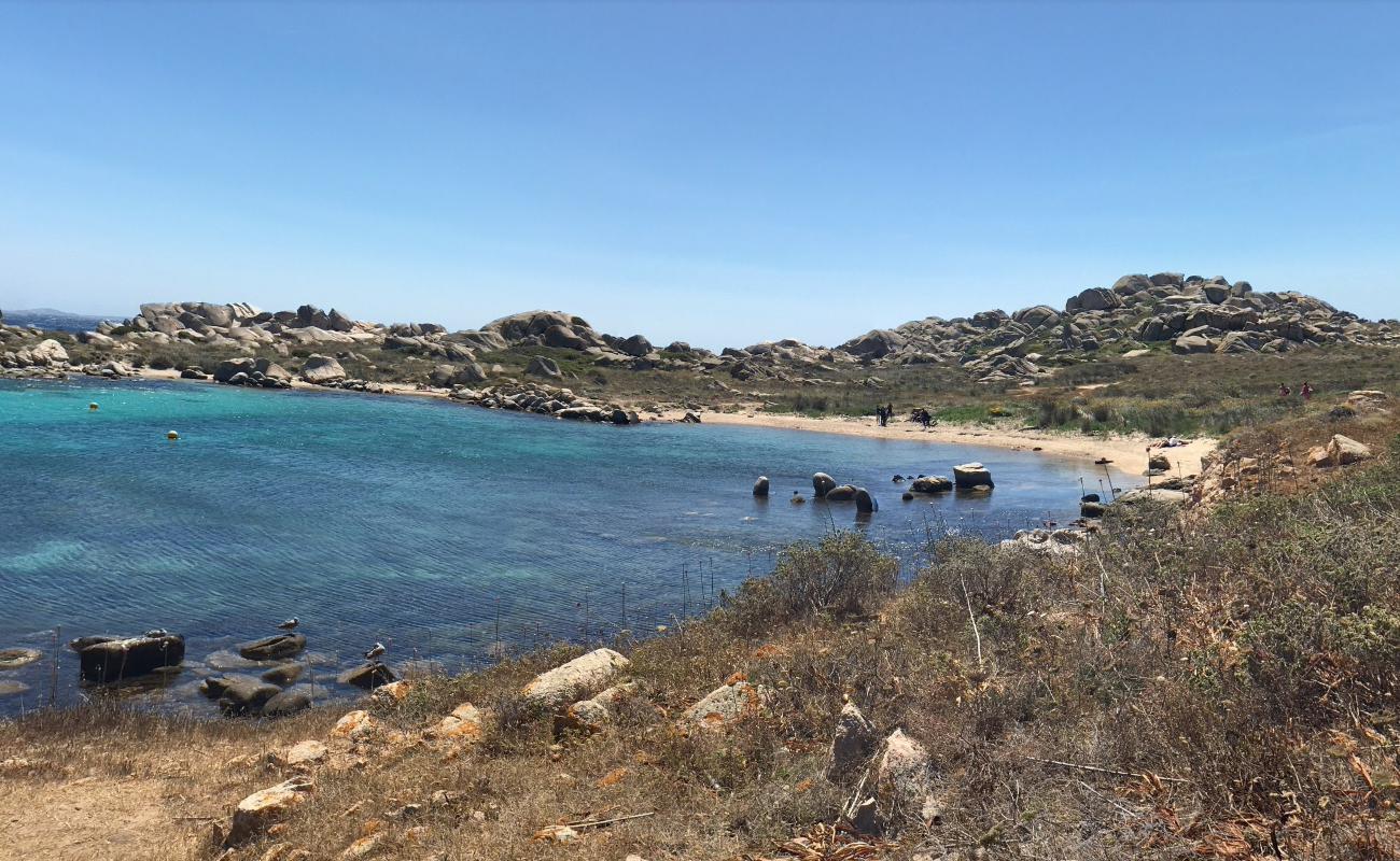 Cala Sderenaia Plajı'in fotoğrafı turkuaz saf su yüzey ile