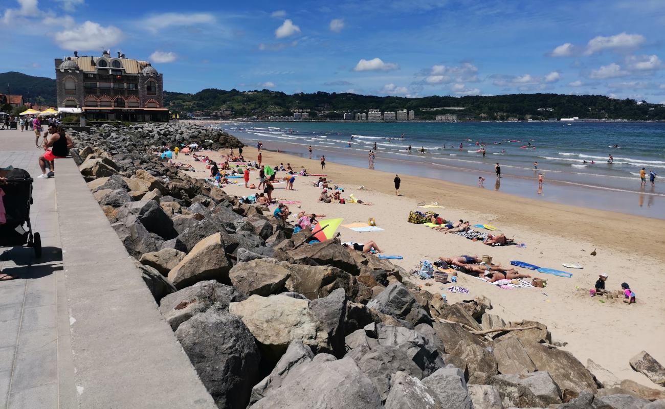 Playa Hendaia'in fotoğrafı parlak kum yüzey ile