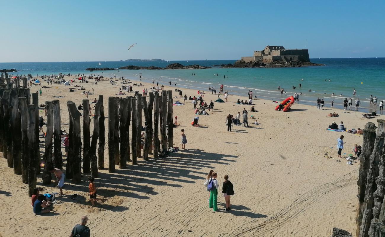 Grande Plage du Sillon'in fotoğrafı parlak kum yüzey ile