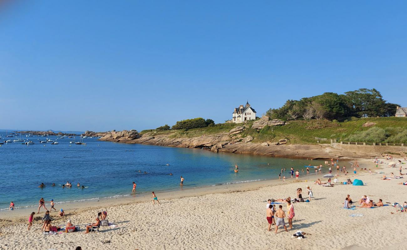 Plage de Tregastel'in fotoğrafı açık bej kum yüzey ile