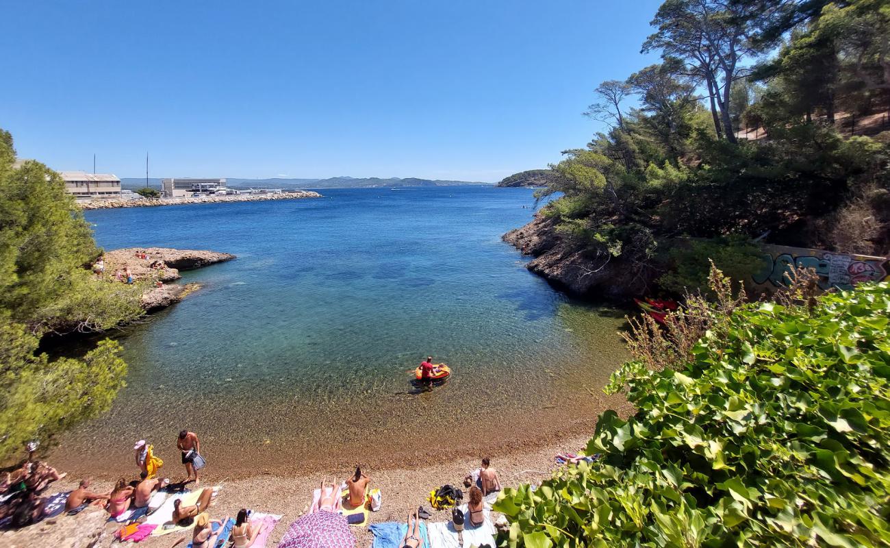 Plage Le Parc du Mugel'in fotoğrafı gri ince çakıl taş yüzey ile