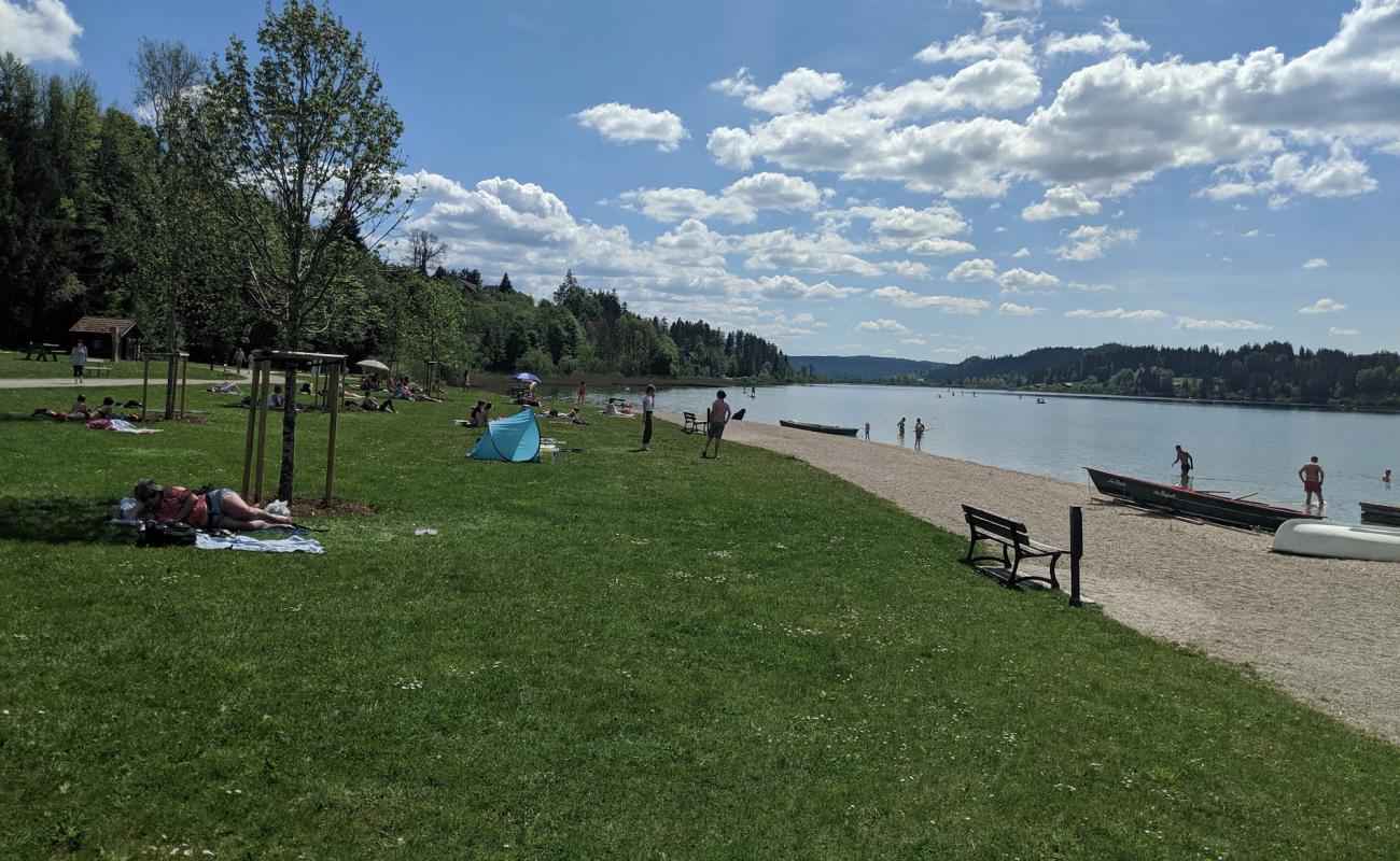 Plage de Malbuisson'in fotoğrafı bej çakıl yüzey ile