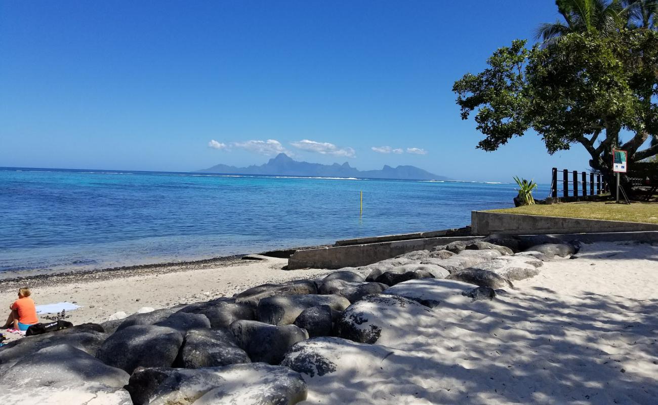 Plage de Papehue'in fotoğrafı gri kum yüzey ile