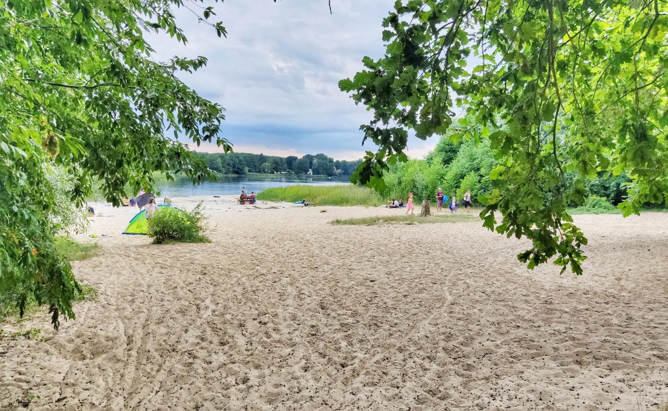 Badestrand Lehnmarke'in fotoğrafı açık bej kum yüzey ile
