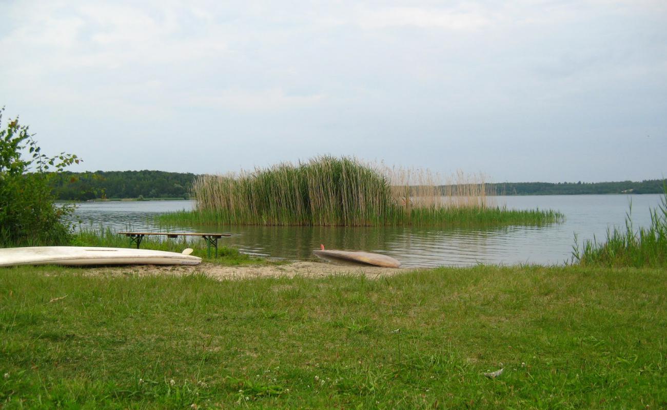 Strand Haselbacher See'in fotoğrafı açık bej kum yüzey ile
