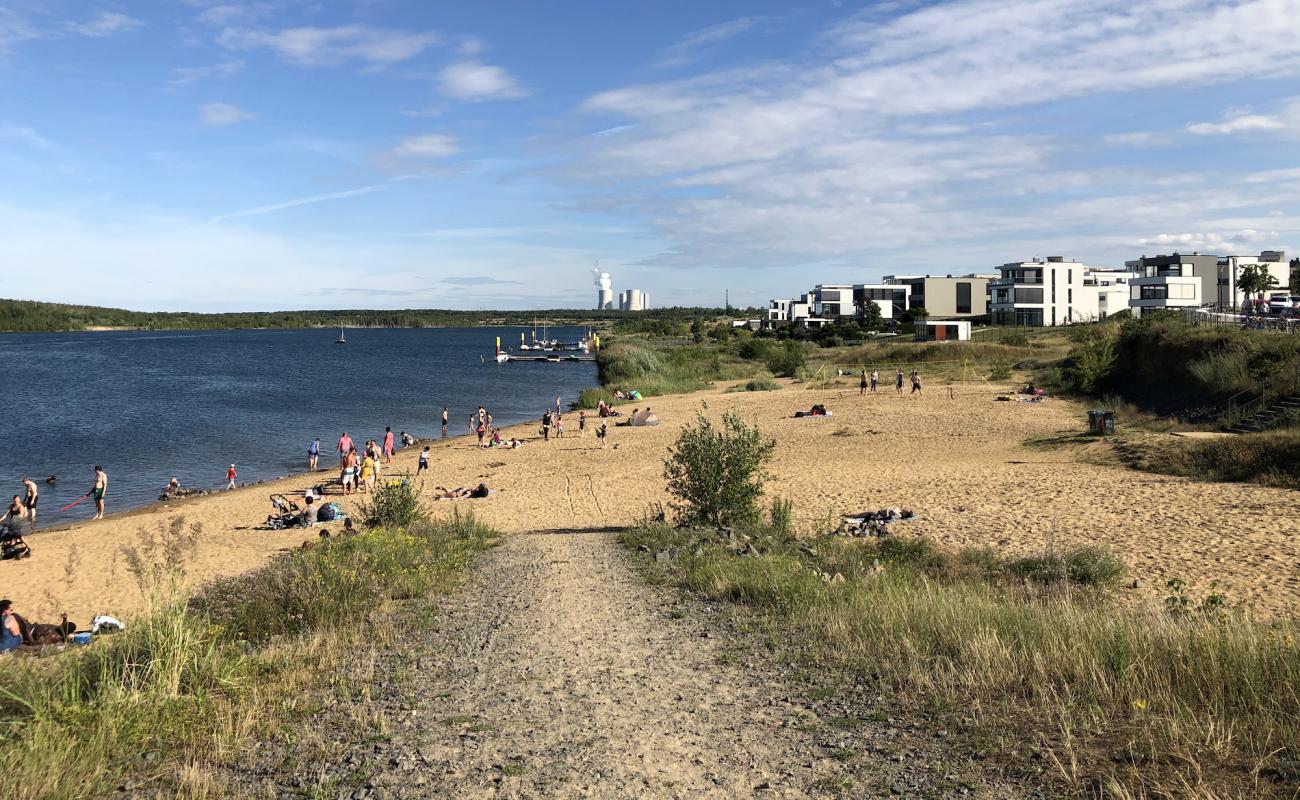 Badestrand Zwenkauer See'in fotoğrafı açık bej kum yüzey ile