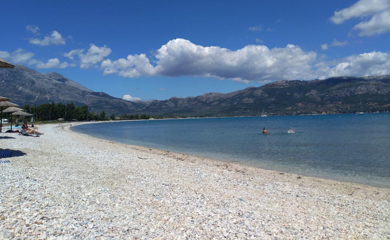 Mytikas beach'in fotoğrafı hafif ince çakıl taş yüzey ile