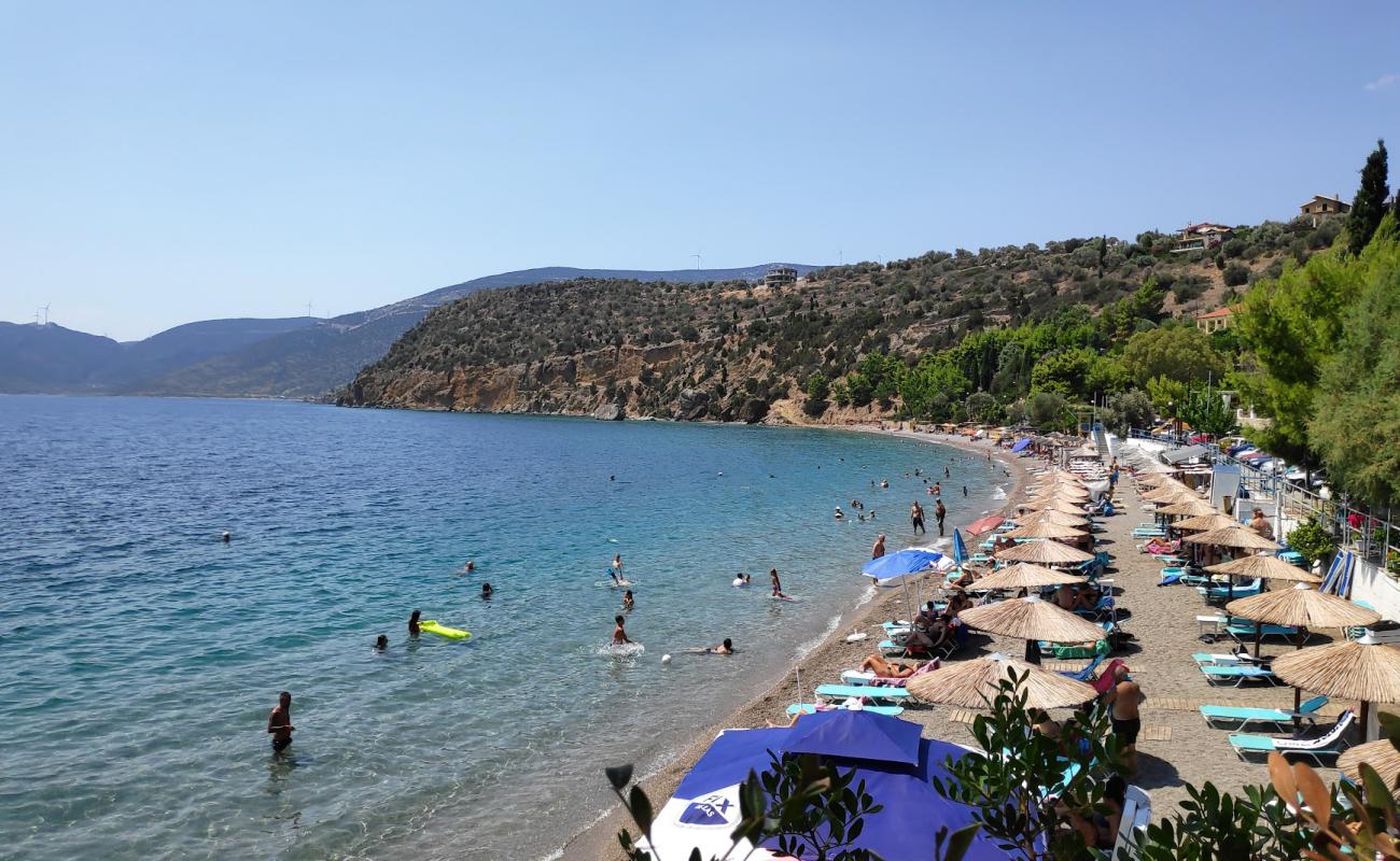 Agios Isidoros beach'in fotoğrafı hafif ince çakıl taş yüzey ile