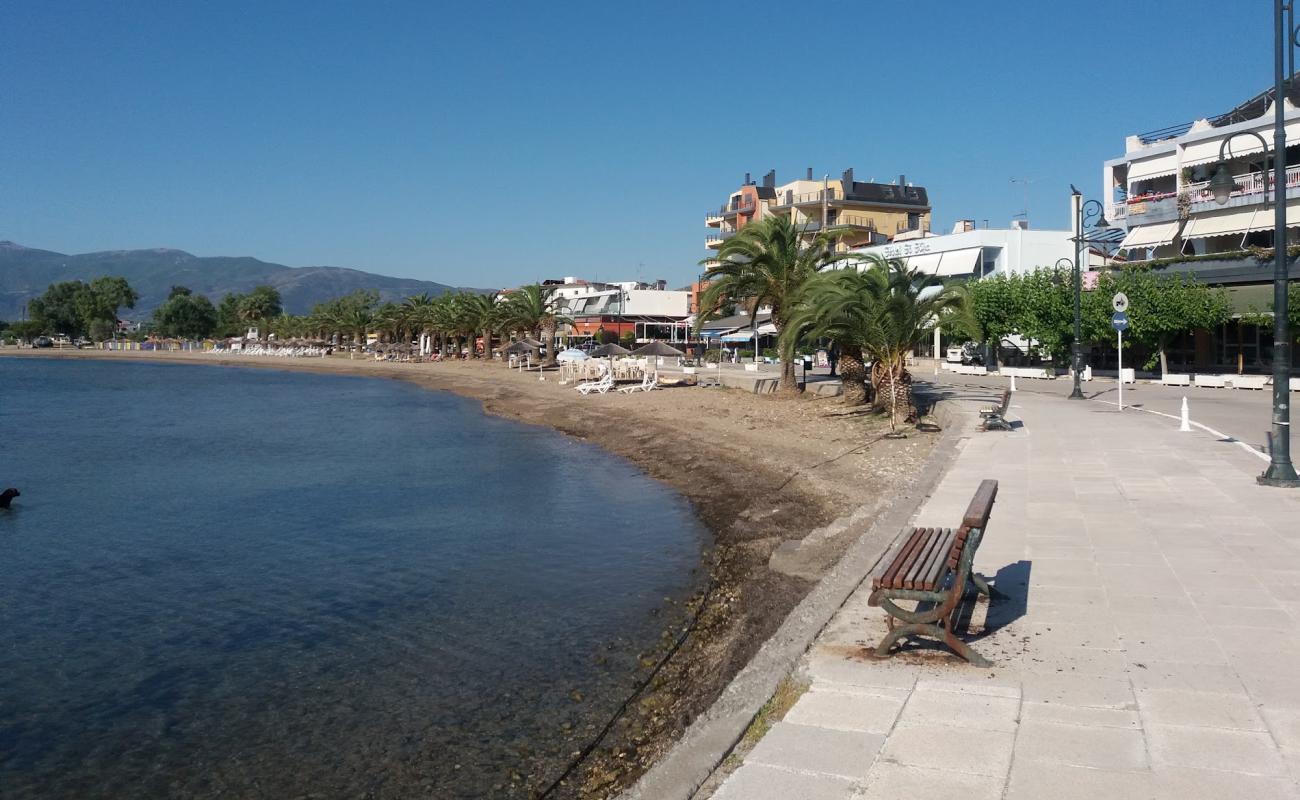 Livanates beach'in fotoğrafı kahverengi kum yüzey ile