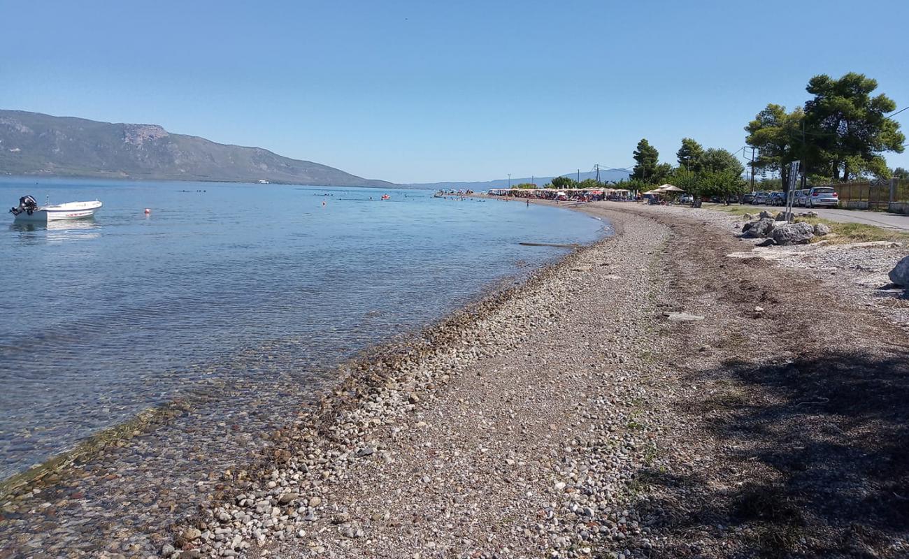 Kalamos beach'in fotoğrafı siyah kum ve çakıllar yüzey ile