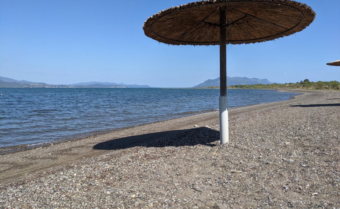 Ag.Stefanos beach'in fotoğrafı gri kum yüzey ile