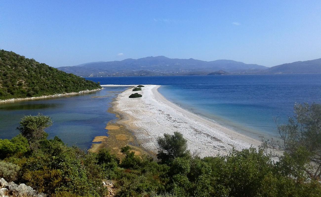 Ag. Sostis beach'in fotoğrafı beyaz ince çakıl yüzey ile