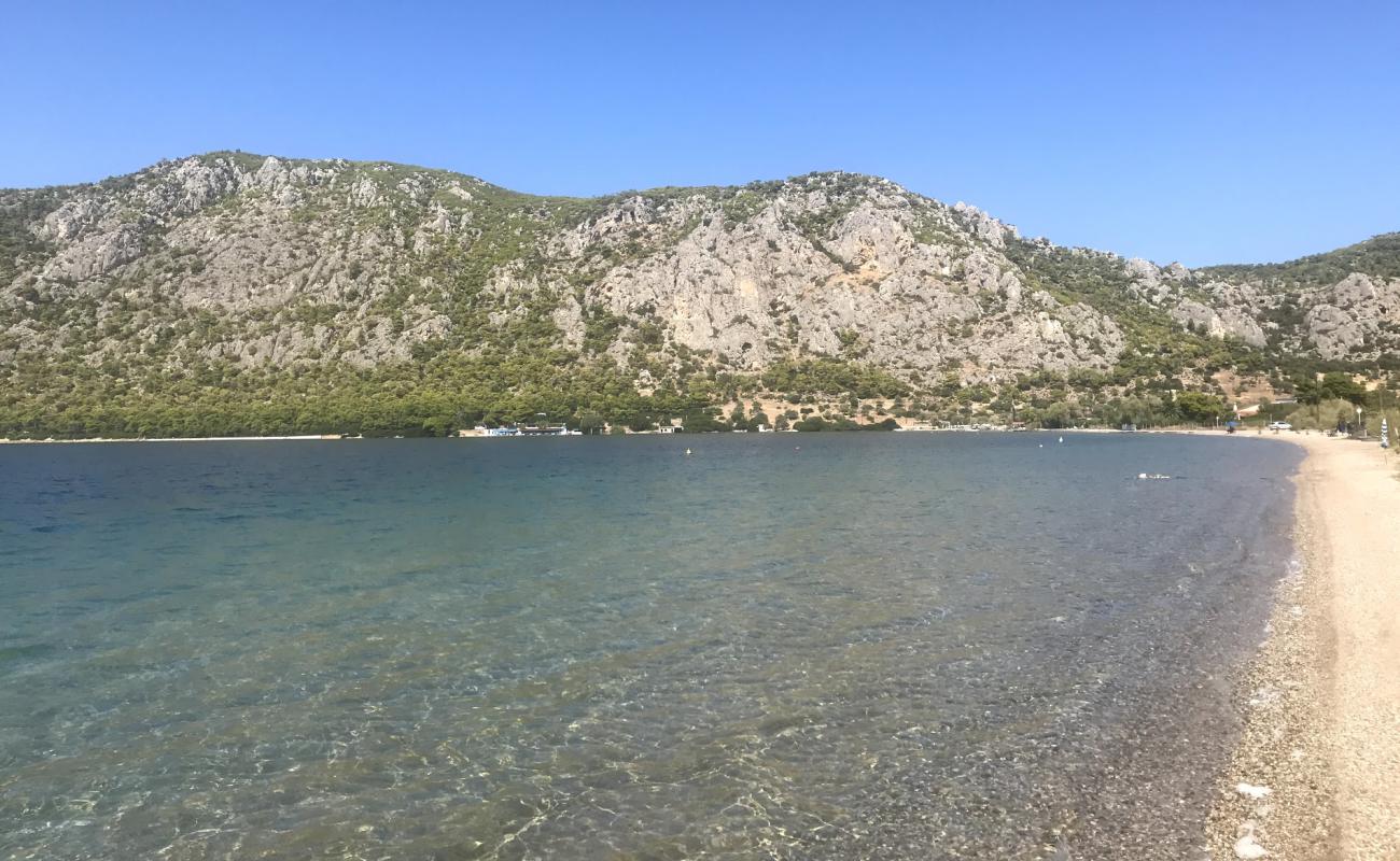 Niki's beach'in fotoğrafı koyu i̇nce çakıl yüzey ile