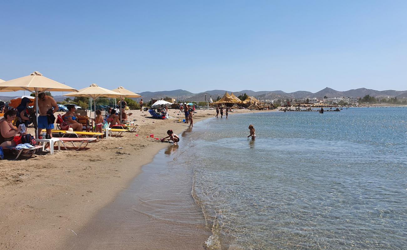 Paralia Anavissou'in fotoğrafı kahverengi kum yüzey ile