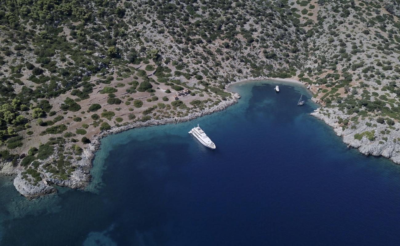 Paralia Kyras'in fotoğrafı bej çakıl yüzey ile
