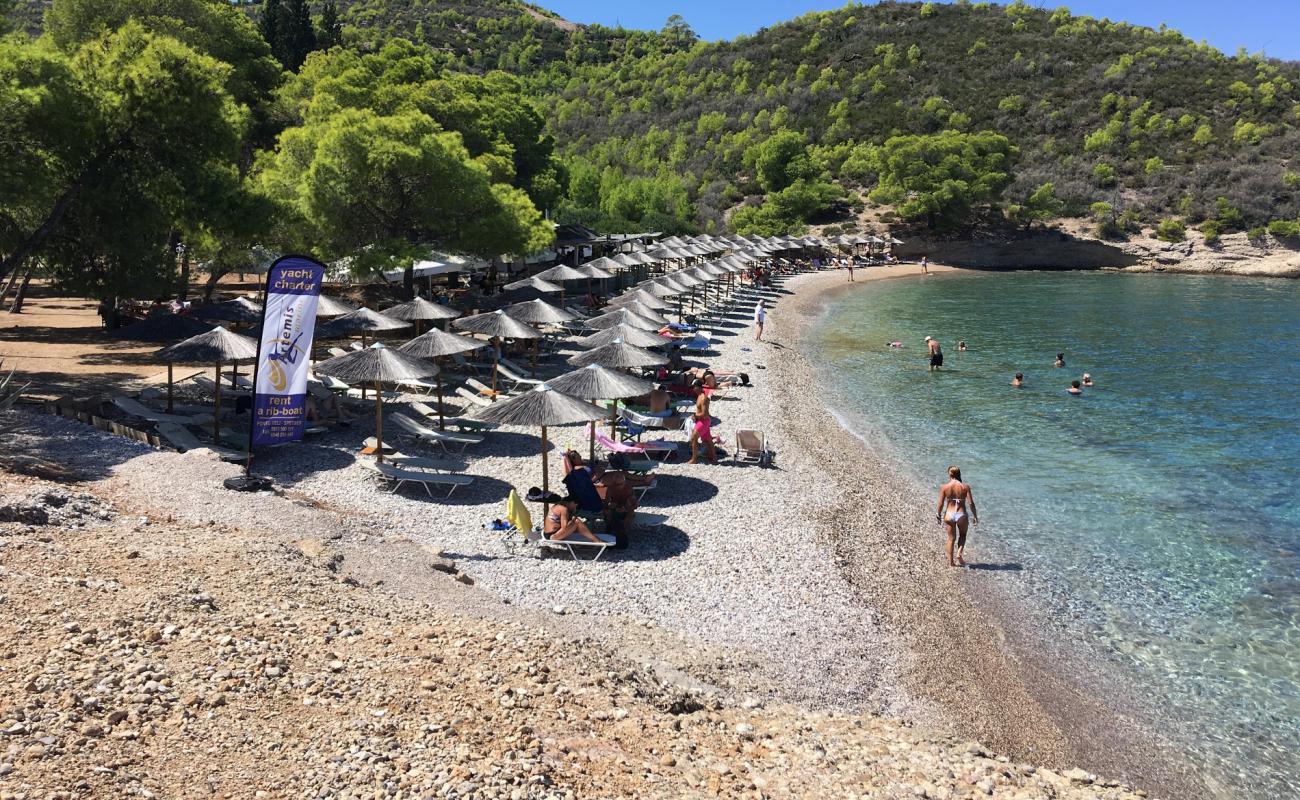 Vrelos Beach'in fotoğrafı bej çakıl yüzey ile