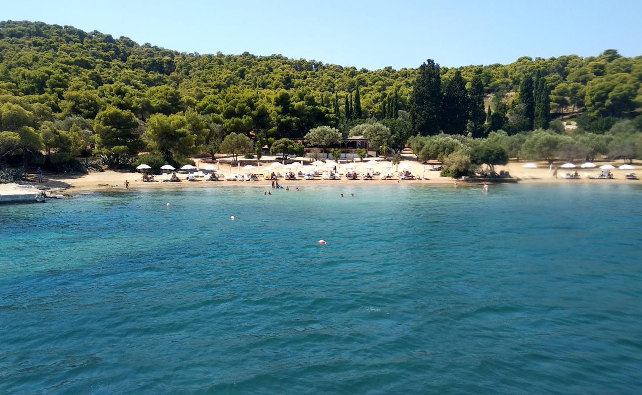 Paralia Zogerias'in fotoğrafı kahverengi kum yüzey ile