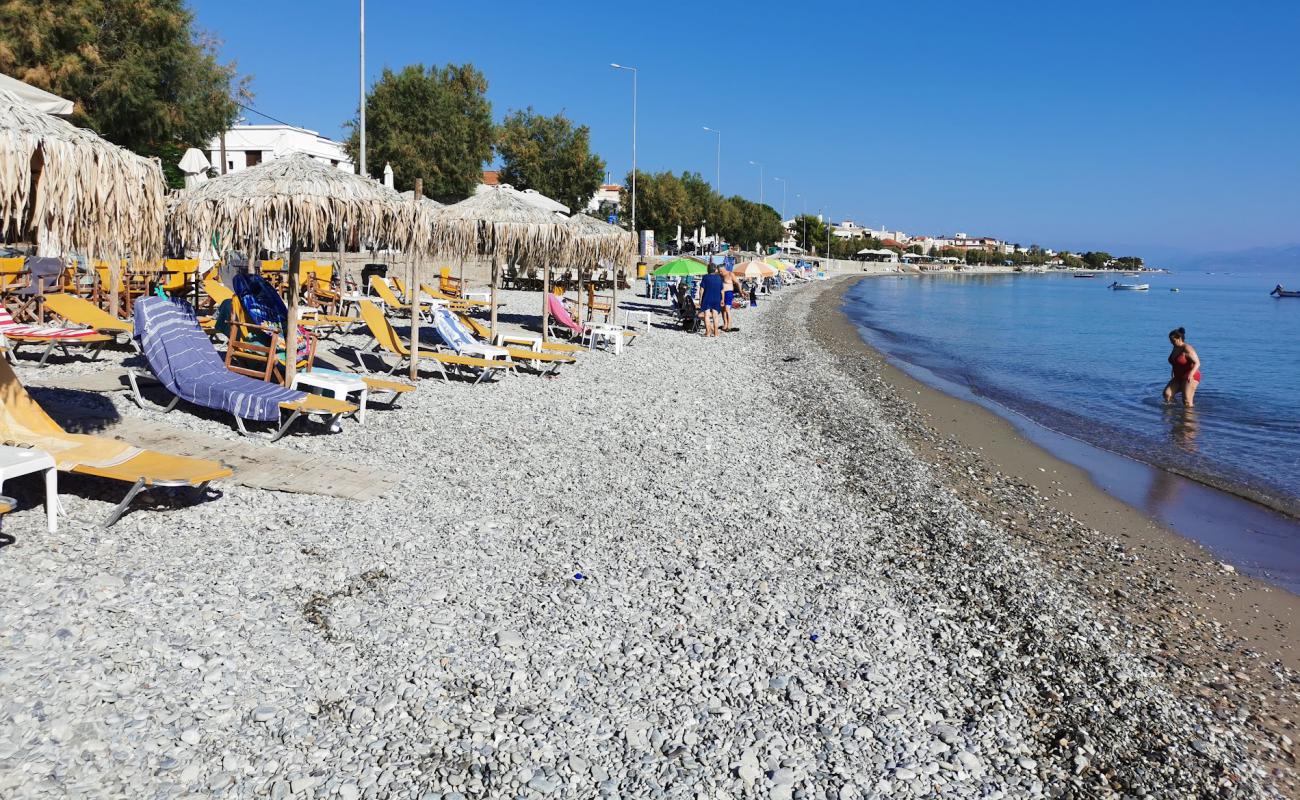 Paralia Sikias'in fotoğrafı küçük gri çakıllar yüzey ile