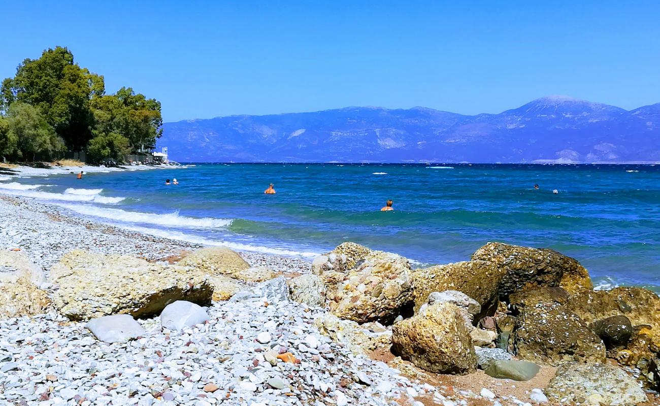 Paralia Temenis'in fotoğrafı gri çakıl taşı yüzey ile