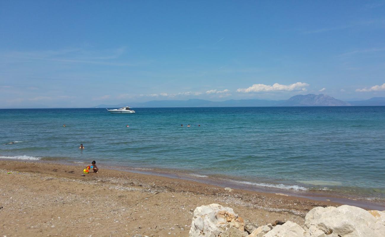 Paralia Niforeikon'in fotoğrafı gri çakıl taşı yüzey ile