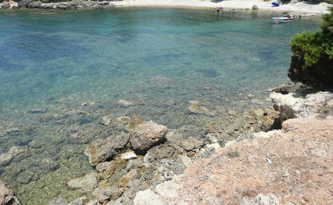 Korakochori beach'in fotoğrafı bej çakıl yüzey ile