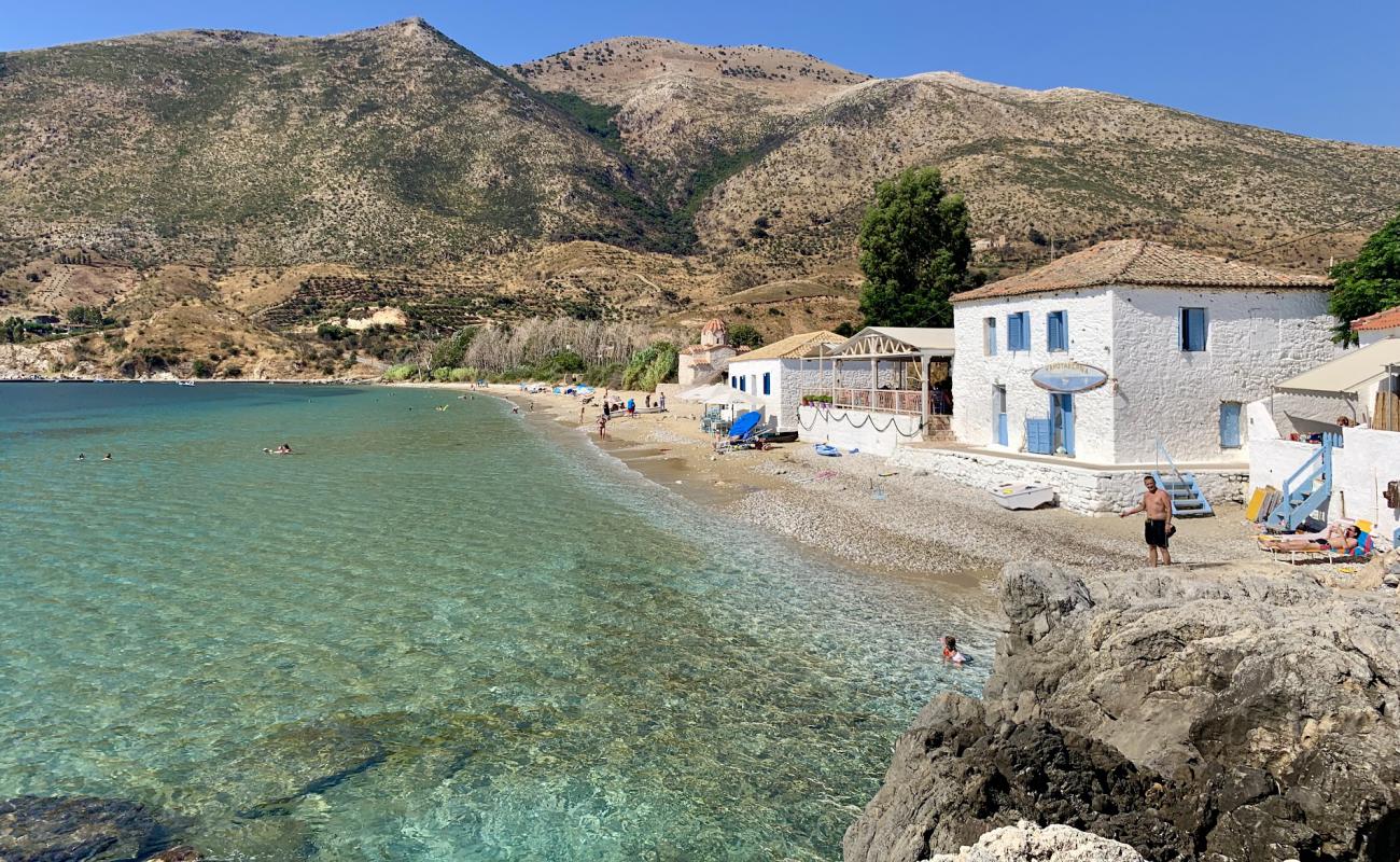 Skoutari beach'in fotoğrafı parlak kum yüzey ile