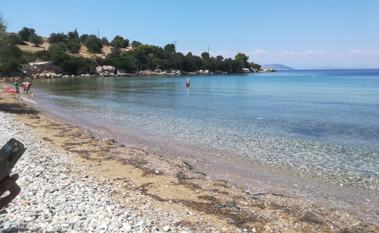 Paralia Panagitsa'in fotoğrafı bej kum ve çakıl yüzey ile