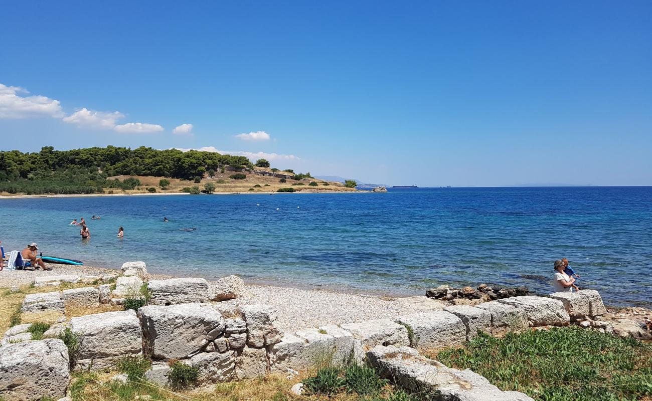Paralia Kechrion'in fotoğrafı bej kum ve çakıl yüzey ile