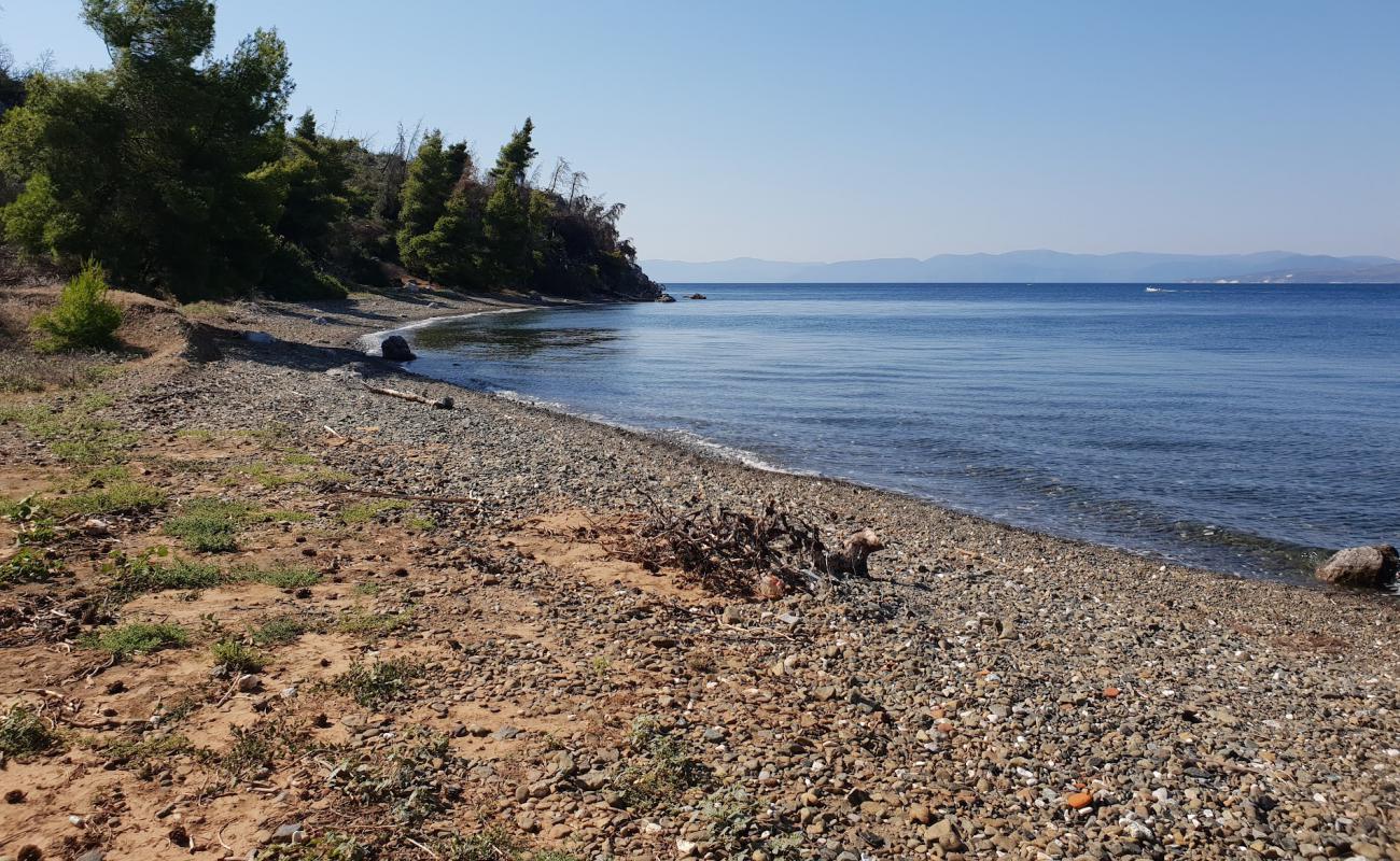 Galataki beach'in fotoğrafı koyu i̇nce çakıl yüzey ile