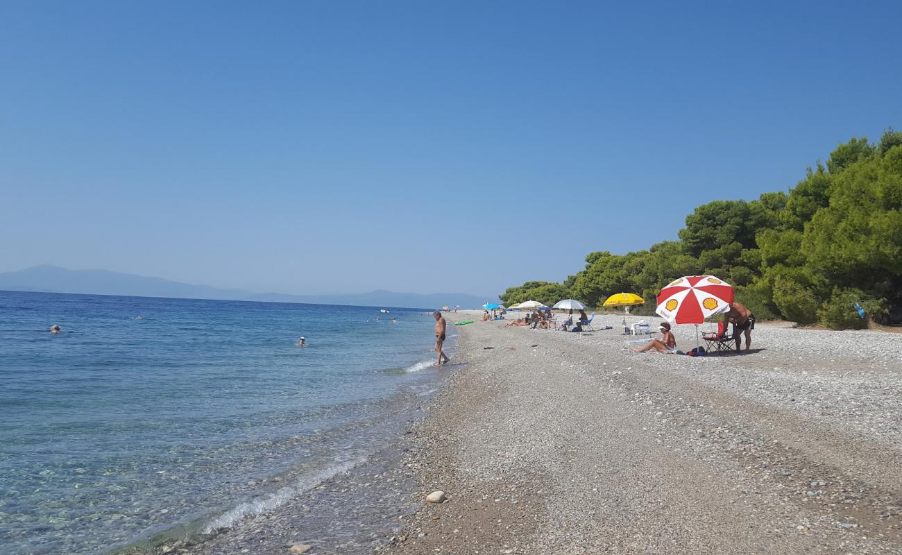 Heraklis beach'in fotoğrafı küçük gri çakıllar yüzey ile