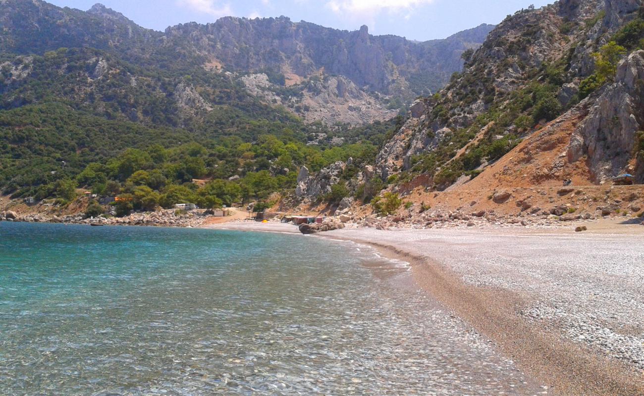 Tsilaros Plajı'in fotoğrafı gri ince çakıl taş yüzey ile