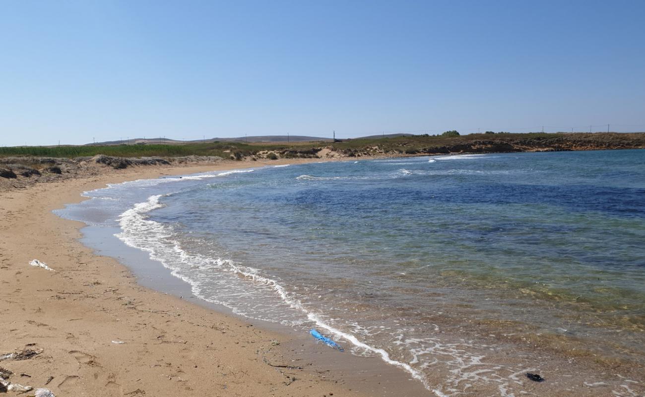 Agios Ermolaos beach II'in fotoğrafı kahverengi kum yüzey ile