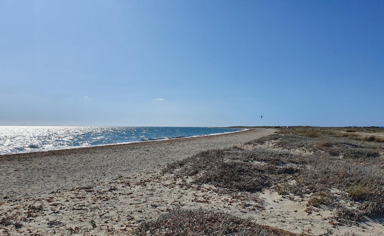Aliki beach'in fotoğrafı açık bej kum yüzey ile